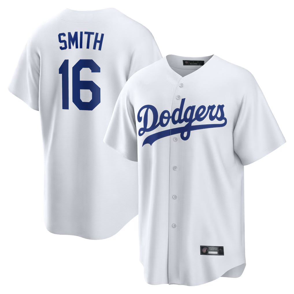 Yuxns LA.Dodgers #16 Will Smith Player White Game Home Stitched Jerseys