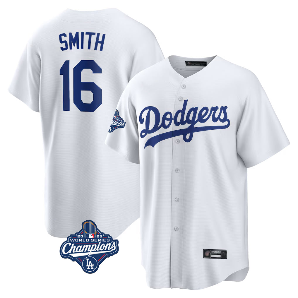Yuxns LA.Dodgers #16 Will Smith Player White World Series Meet Game Home Stitched Jerseys