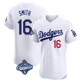 Yuxns LA.Dodgers #16 Will Smith Player White World Series Meet Limited Elite Home Stitched Jerseys