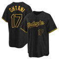 Yuxns LA.Dodgers #17 Shohei Ohtani Player Black Gold Limited Home Stitched Jerseys