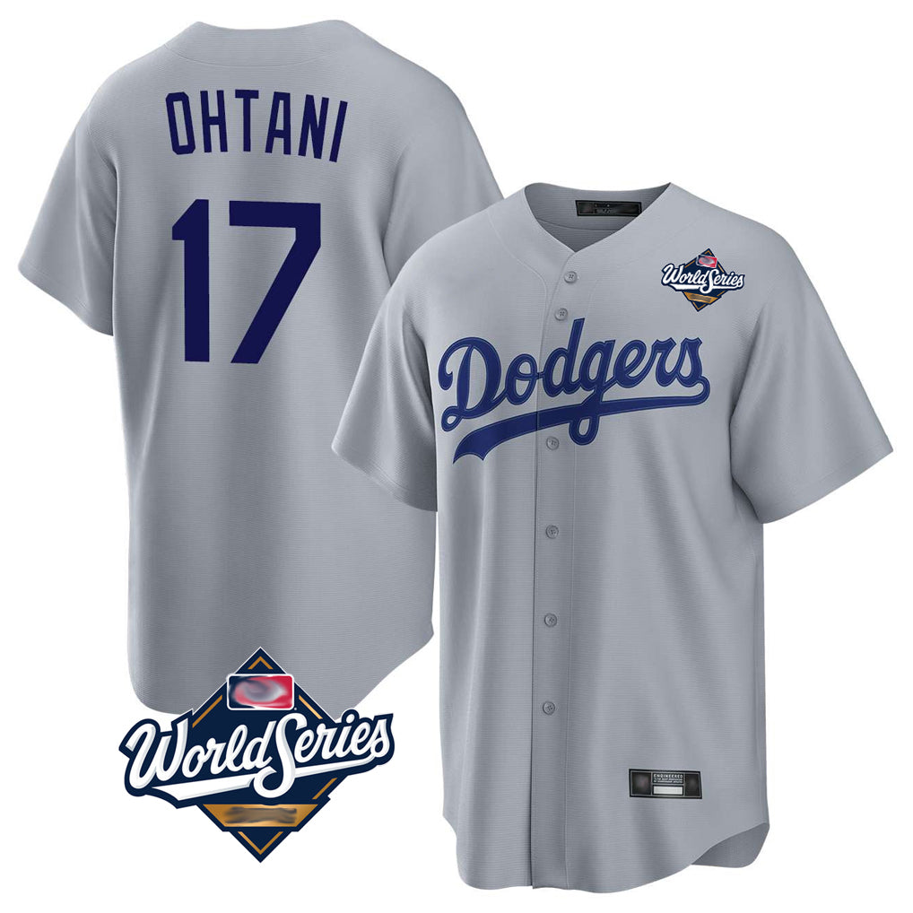 Yuxns LA.Dodgers #17 Shohei Ohtani Player Gray World Series Game Stitched Jerseys