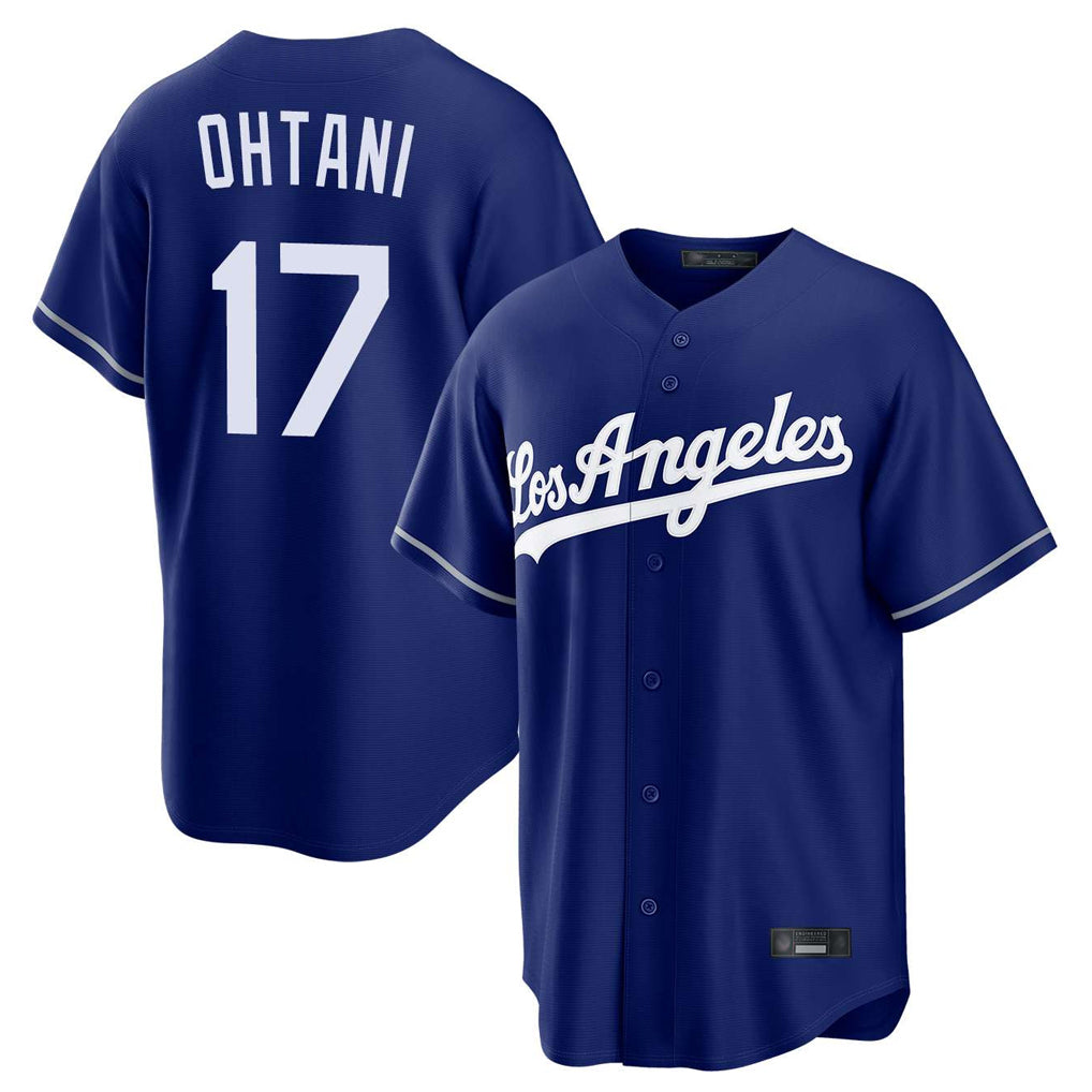Yuxns LA.Dodgers #17 Shohei Ohtani Player Royal Game Stitched Jerseys