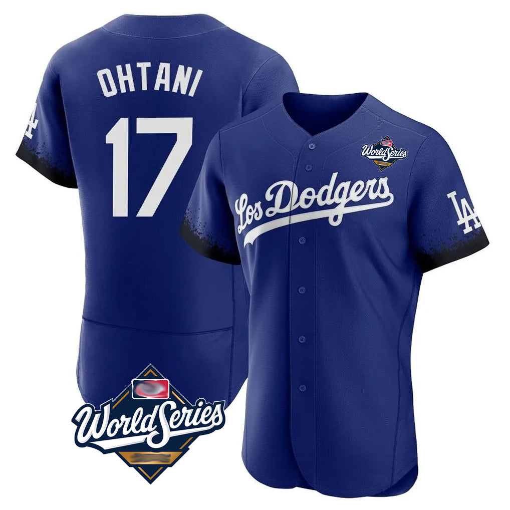Yuxns LA.Dodgers #17 Shohei Ohtani Player Royal World Series City Connect Elite Home Stitched Jerseys