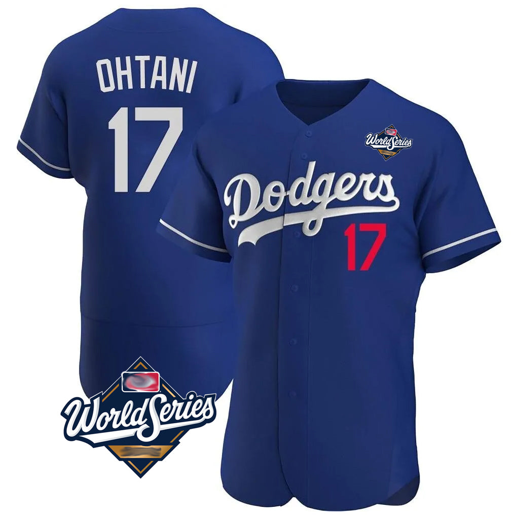 Yuxns LA.Dodgers #17 Shohei Ohtani Player Royal World Series Limited Elite Home Stitched Jerseys