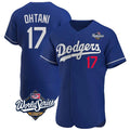 Yuxns LA.Dodgers #17 Shohei Ohtani Player Royal World Series Limited Elite Home Stitched Jerseys