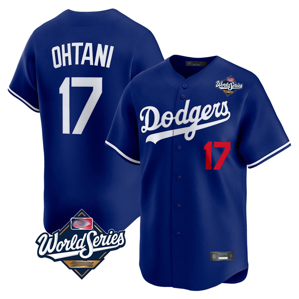 Yuxns LA.Dodgers #17 Shohei Ohtani Player Royal World Series Limited Home Stitched Jerseys
