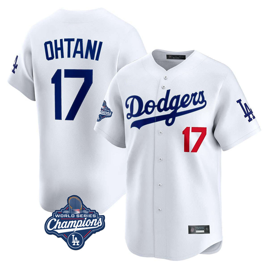 Yuxns LA.Dodgers #17 Shohei Ohtani Player White World Series Meet Limited Home Stitched Jerseys