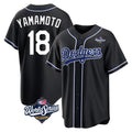 Yuxns LA.Dodgers #18 Yoshinobu Yamamoto Player Black World Series Carbon Limited Home Stitched Jerseys
