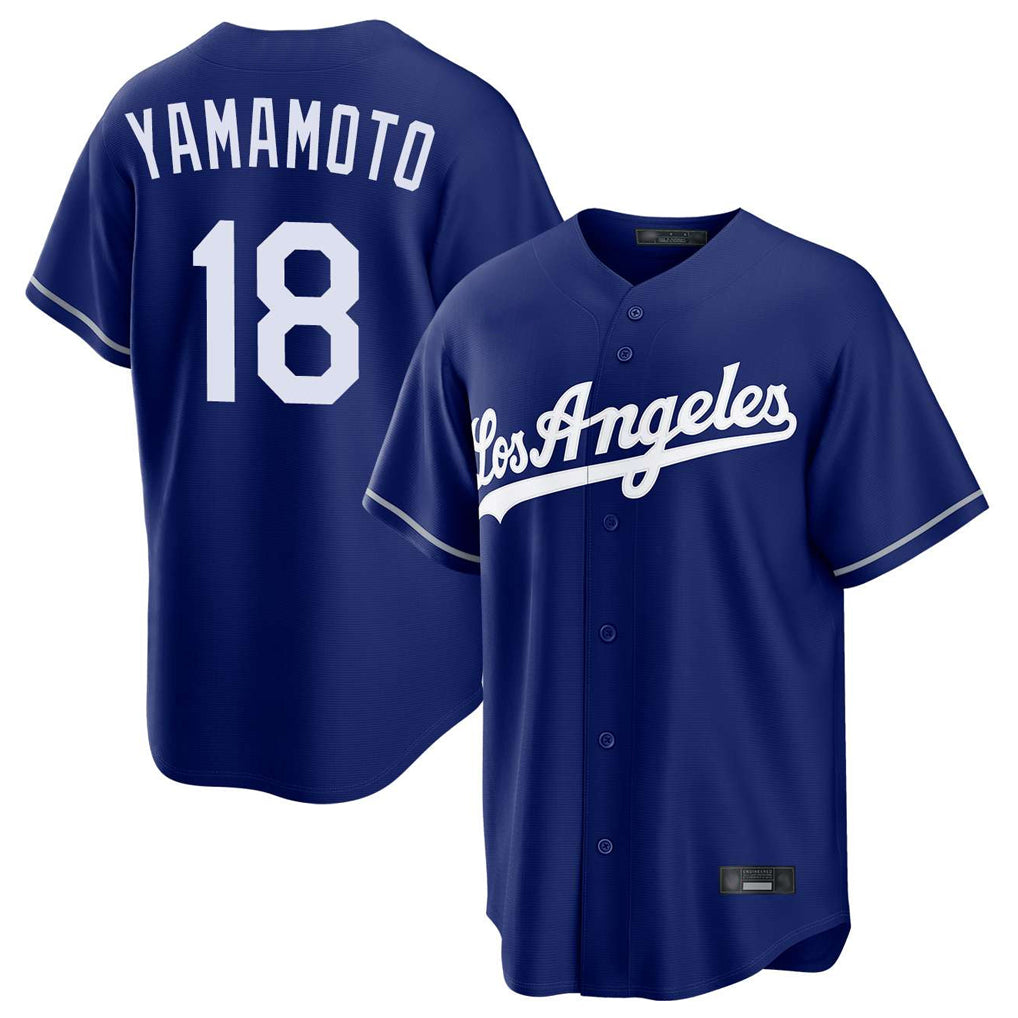 Yuxns LA.Dodgers #18 Yoshinobu Yamamoto Player Royal Game Stitched Jerseys