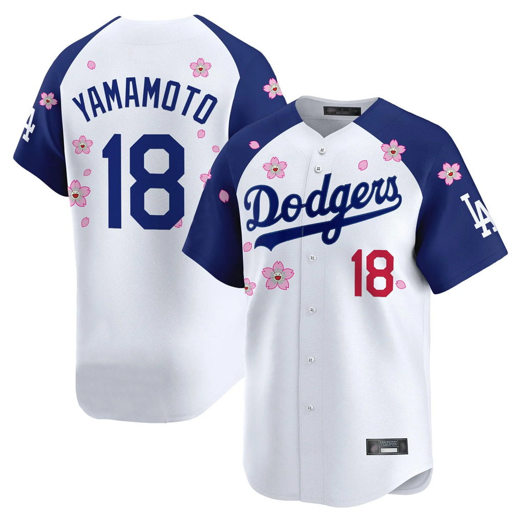 Yuxns LA.Dodgers #18 Yoshinobu Yamamoto Player White-Royal Tokyo Series Vapor Premier Limited Stitched Jerseys