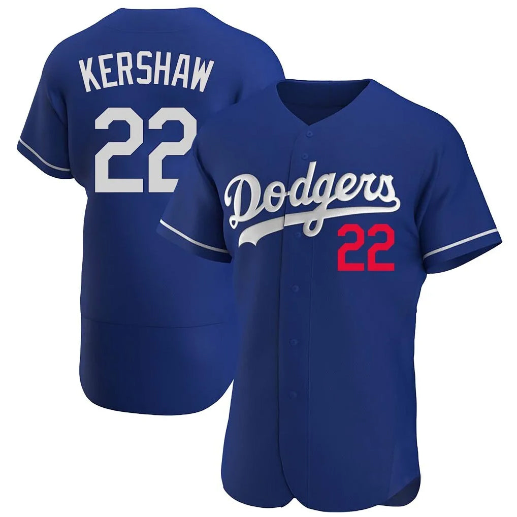 Yuxns LA.Dodgers #22 Clayton Kershaw Player Royal Limited Elite Home Stitched Jerseys