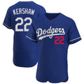 Yuxns LA.Dodgers #22 Clayton Kershaw Player Royal Limited Elite Home Stitched Jerseys