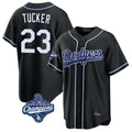 Yuxns LA.Dodgers #23 Kyle Tucker Player Black World Series Meet Carbon Limited Home Stitched Jerseys