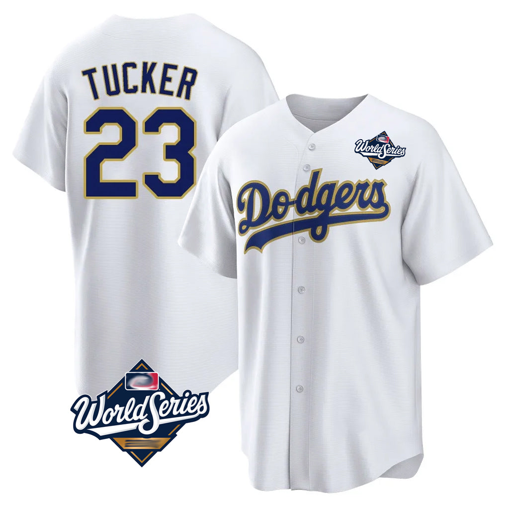 Yuxns LA.Dodgers #23 Kyle Tucker Player Gold White World Series 2026 Collection Stadium Game Stitched Jerseys