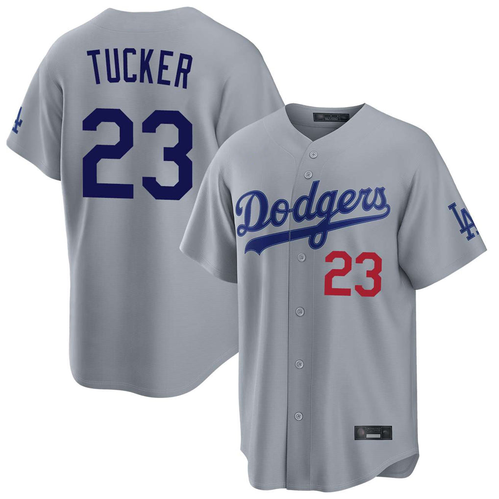 Yuxns LA.Dodgers #23 Kyle Tucker Player Gray Game Home Stitched Jerseys