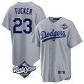 Yuxns LA.Dodgers #23 Kyle Tucker Player Gray World Series Game Stitched Jerseys