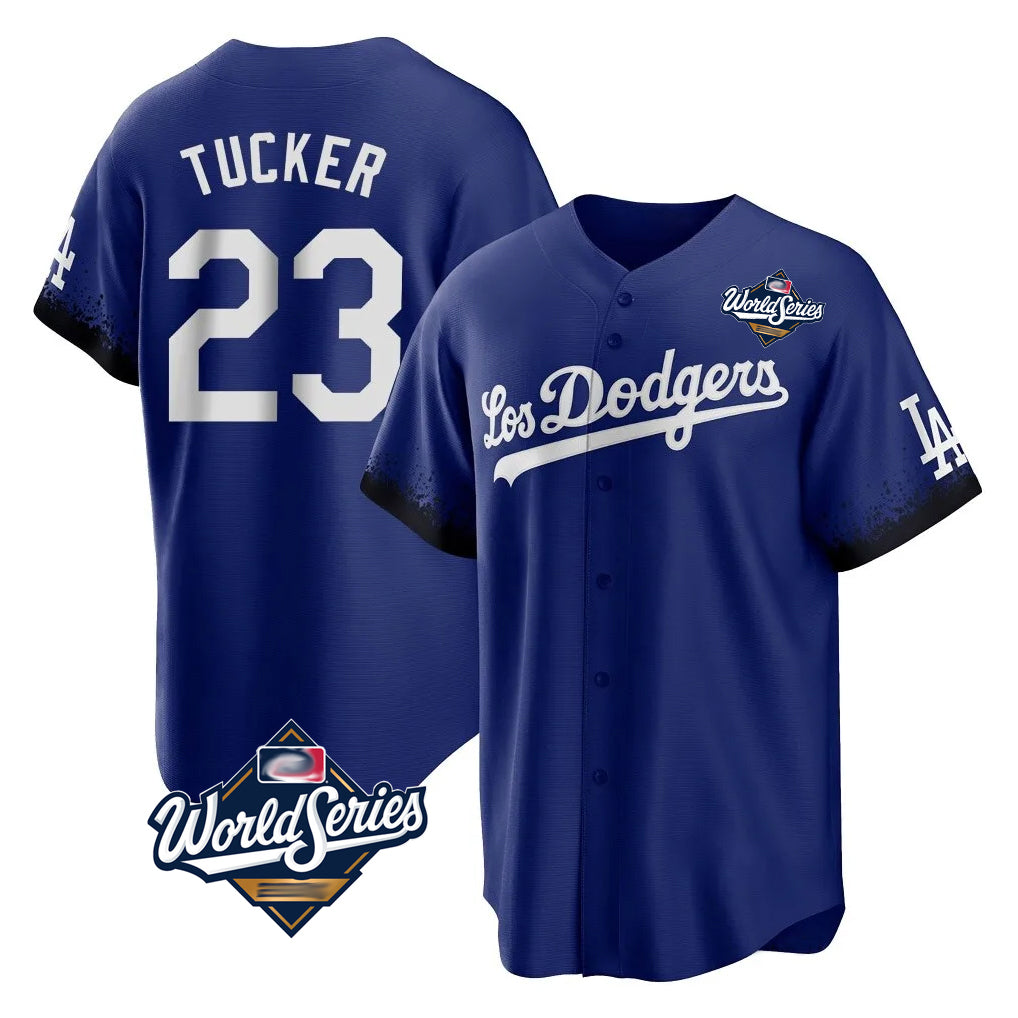 Yuxns LA.Dodgers #23 Kyle Tucker Player Royal World Series City Connect Home Game Stitched Jerseys
