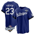 Yuxns LA.Dodgers #23 Kyle Tucker Player Royal World Series City Connect Home Game Stitched Jerseys