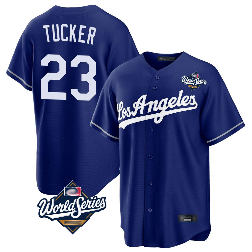 Yuxns LA.Dodgers #23 Kyle Tucker Player Royal World Series Game Stitched Jerseys