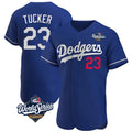 Yuxns LA.Dodgers #23 Kyle Tucker Player Royal World Series Limited Elite Home Stitched Jerseys
