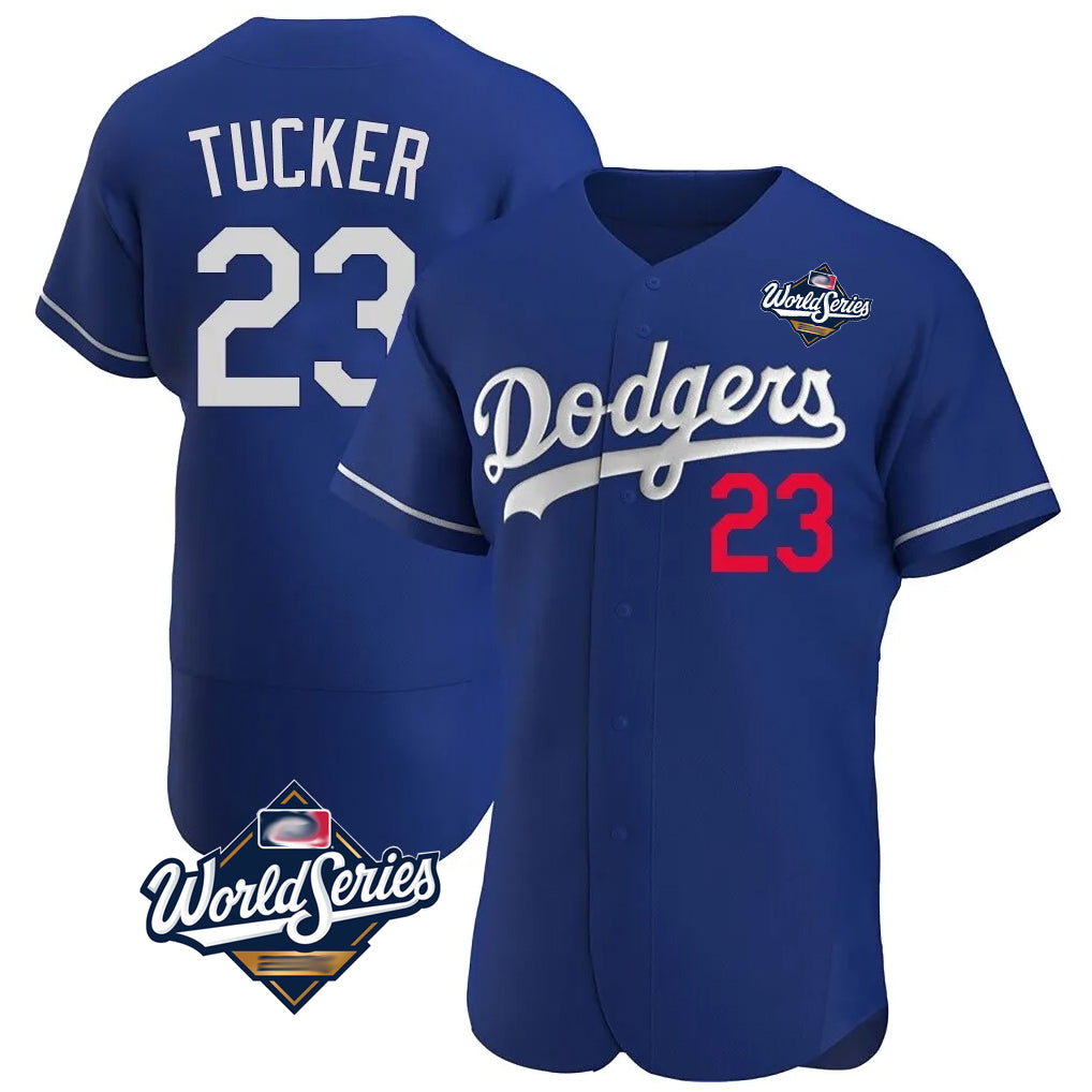 Yuxns LA.Dodgers #23 Kyle Tucker Player Royal World Series Limited Elite Home Stitched Jerseys