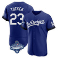 Yuxns LA.Dodgers #23 Kyle Tucker Player Royal World Series Meet City Connect Elite Home Stitched Jerseys