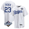Yuxns LA.Dodgers #23 Kyle Tucker Player White World Series Game Home Stitched Jerseys