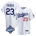 Yuxns LA.Dodgers #23 Kyle Tucker Player White World Series Meet Home Game Stitched Jerseys