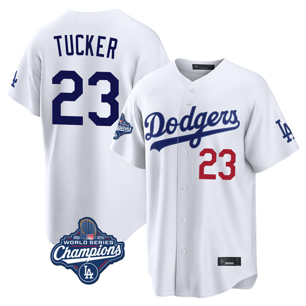 Yuxns LA.Dodgers #23 Kyle Tucker Player White World Series Meet Home Game Stitched Jerseys