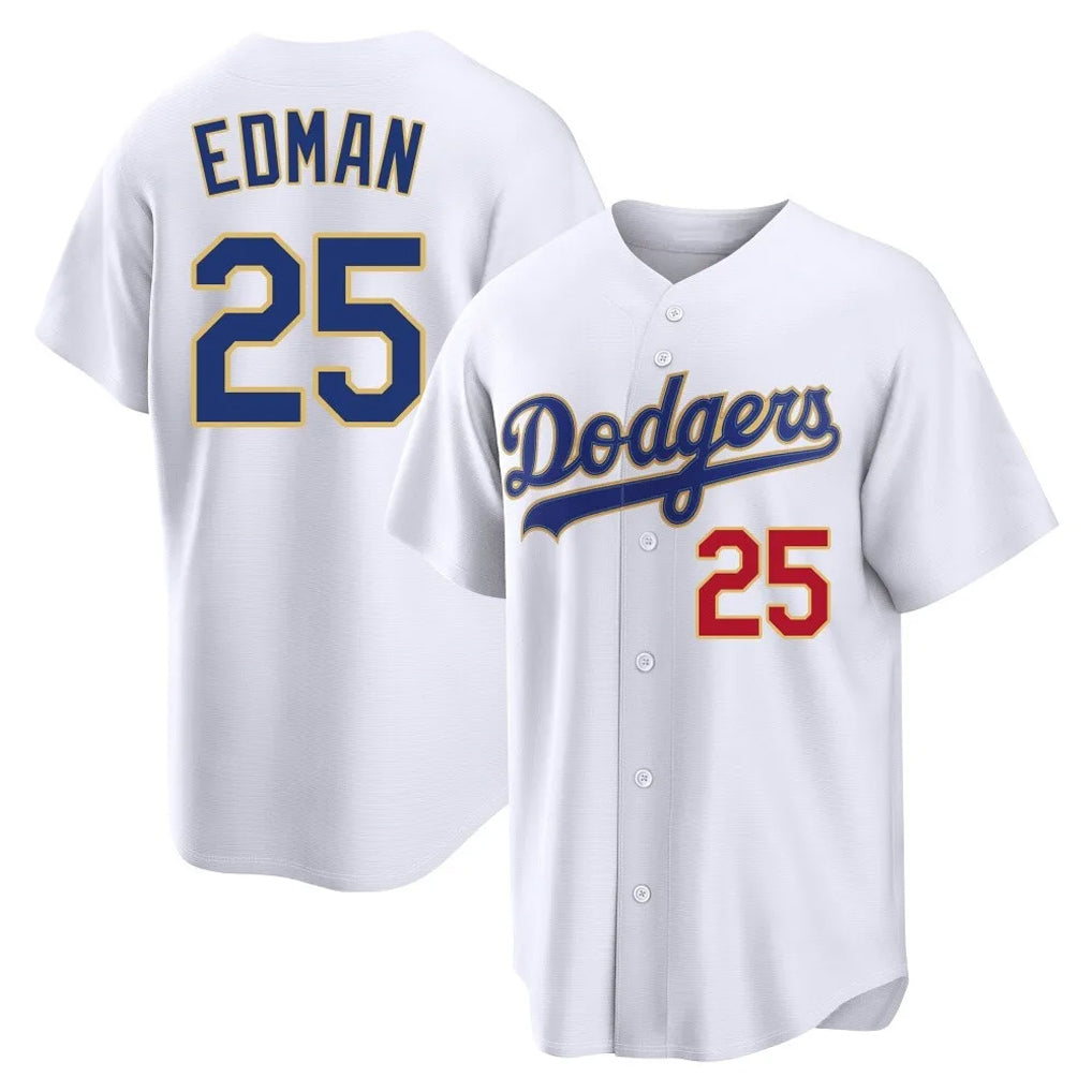 Yuxns LA.Dodgers #25 Tommy Edman Player Gold White 2026 Collection Stadium Limited Stitched Jerseys