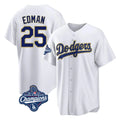 Yuxns LA.Dodgers #25 Tommy Edman Player Gold White World Series Meet 2026 Collection Stadium Game Stitched Jerseys