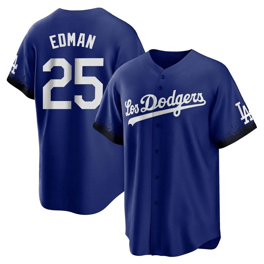 Yuxns LA.Dodgers #25 Tommy Edman Player Royal City Connect Home Game Stitched Jerseys
