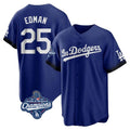 Yuxns LA.Dodgers #25 Tommy Edman Player Royal World Series Meet City Connect Home Game Stitched Jerseys