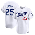 Yuxns LA.Dodgers #25 Tommy Edman Player White Limited Home Stitched Jerseys