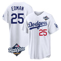 Yuxns LA.Dodgers #25 Tommy Edman Player White World Series Home Game Stitched Jerseys