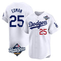 Yuxns LA.Dodgers #25 Tommy Edman Player White World Series Limited Home Stitched Jerseys