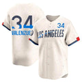 Yuxns LA.Dodgers #34 Fernando Valenzuela Player Cream City Connect Limited Home Stitched Jerseys