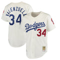 Yuxns LA.Dodgers #34 Fernando Valenzuela Player Cream Throwback Vapor Limited Stitched Jerseys