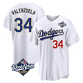 Yuxns LA.Dodgers #34 Fernando Valenzuela Player Gold White World Series 2026 Collection Stadium Limited Stitched Jerseys