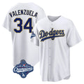 Yuxns LA.Dodgers #34 Fernando Valenzuela Player Gold White World Series Meet 2026 Collection Stadium Game Stitched Jerseys