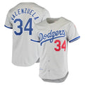 Yuxns LA.Dodgers #34 Fernando Valenzuela Player Gray Throwback 1981 Stitched Jerseys