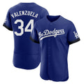 Yuxns LA.Dodgers #34 Fernando Valenzuela Player Royal City Connect Elite Home Stitched Jerseys