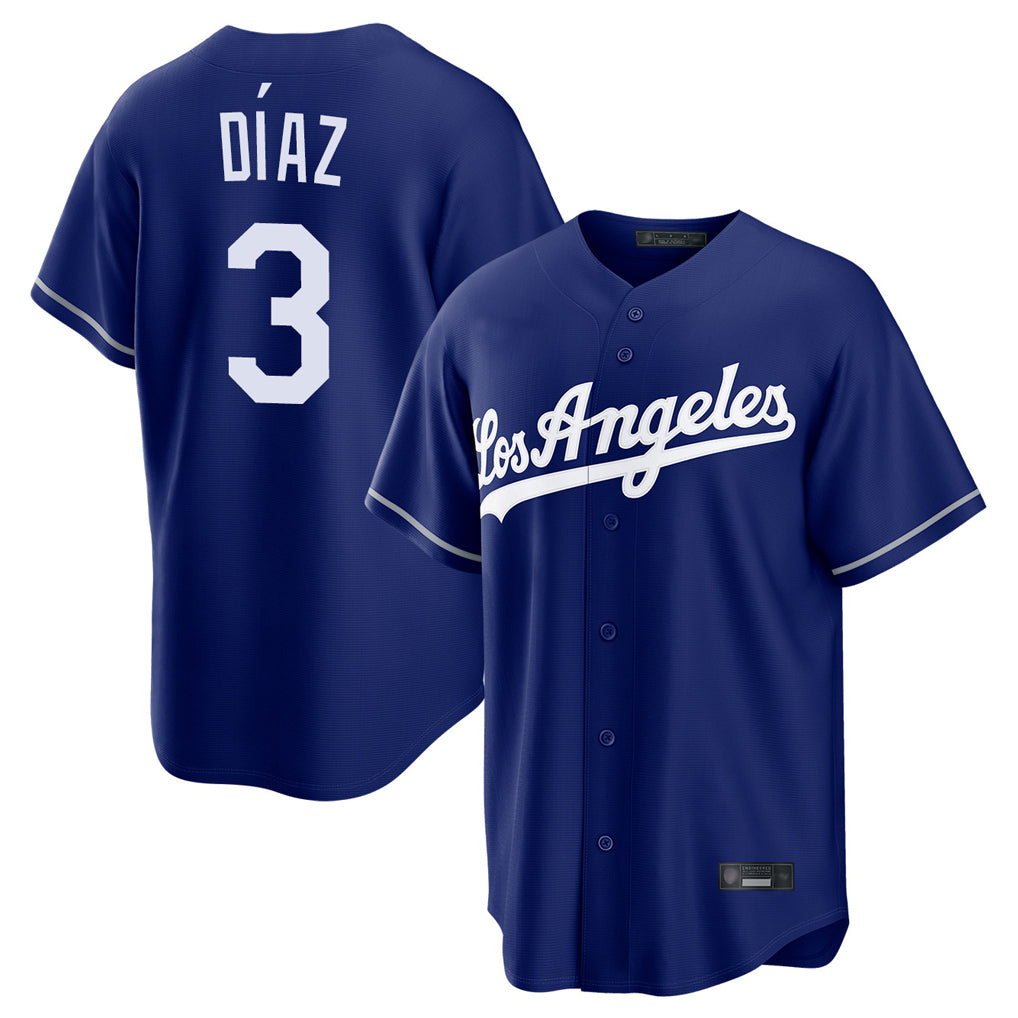 Yuxns LA.Dodgers #3 Edwin D¨ªaz Player Royal Game Stitched Jerseys