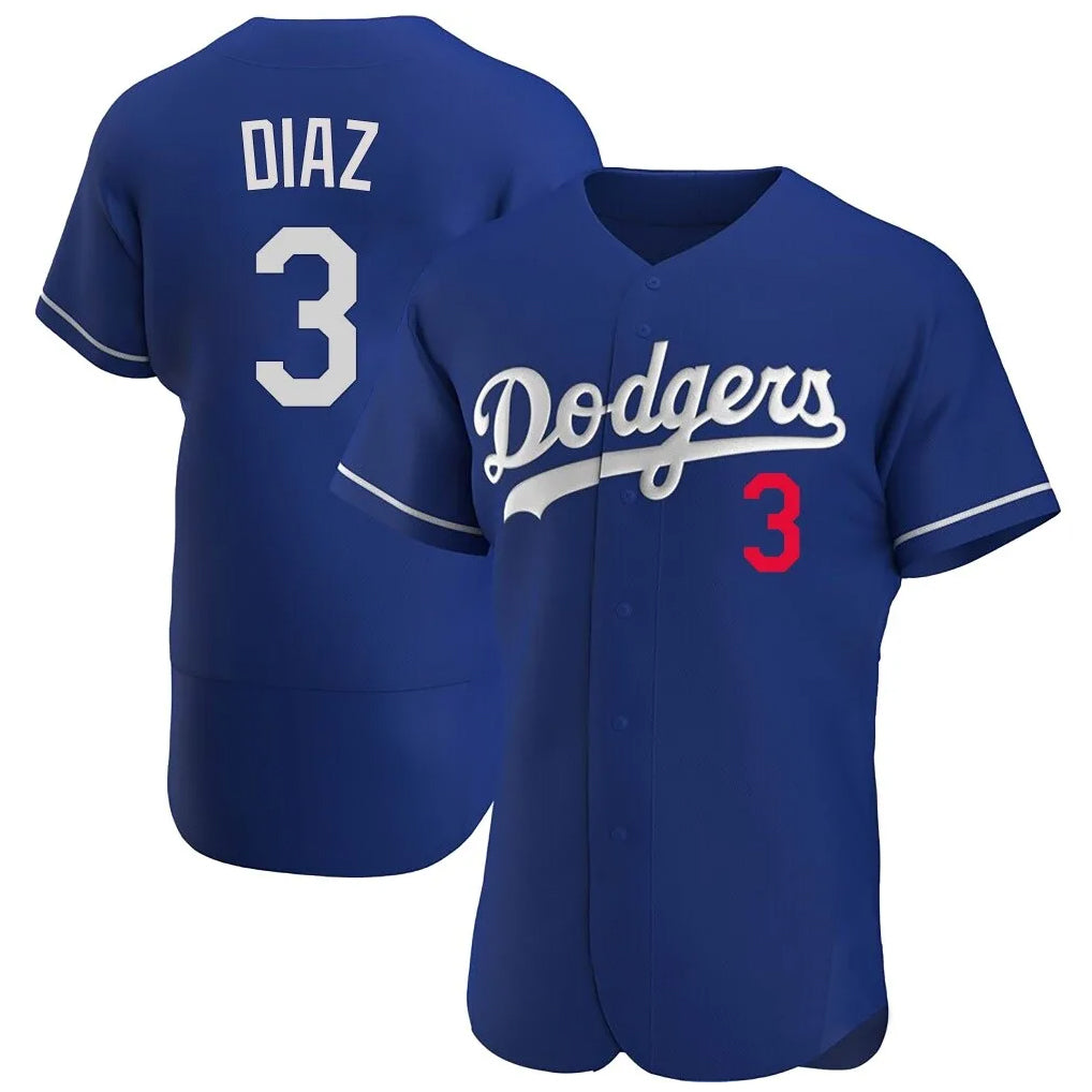 Yuxns LA.Dodgers #3 Edwin D¨ªaz Player Royal Limited Elite Home Stitched Jerseys