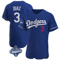 Yuxns LA.Dodgers #3 Edwin D¨ªaz Player Royal World Series Meet Limited Elite Home Stitched Jerseys
