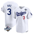 Yuxns LA.Dodgers #3 Edwin D¨ªaz Player White World Series Limited Home Stitched Jerseys