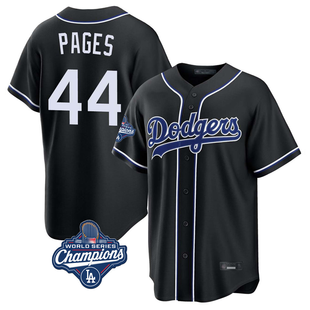 Yuxns LA.Dodgers #44 Andy Pages Player Black World Series Meet Carbon Limited Home Stitched Jerseys