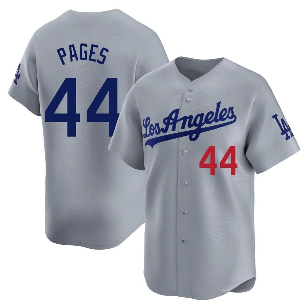 Yuxns LA.Dodgers #44 Andy Pages Player Gray Limited Home Stitched Jerseys
