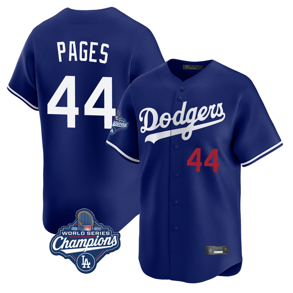 Yuxns LA.Dodgers #44 Andy Pages Player Royal World Series Meet Limited Home Stitched Jerseys