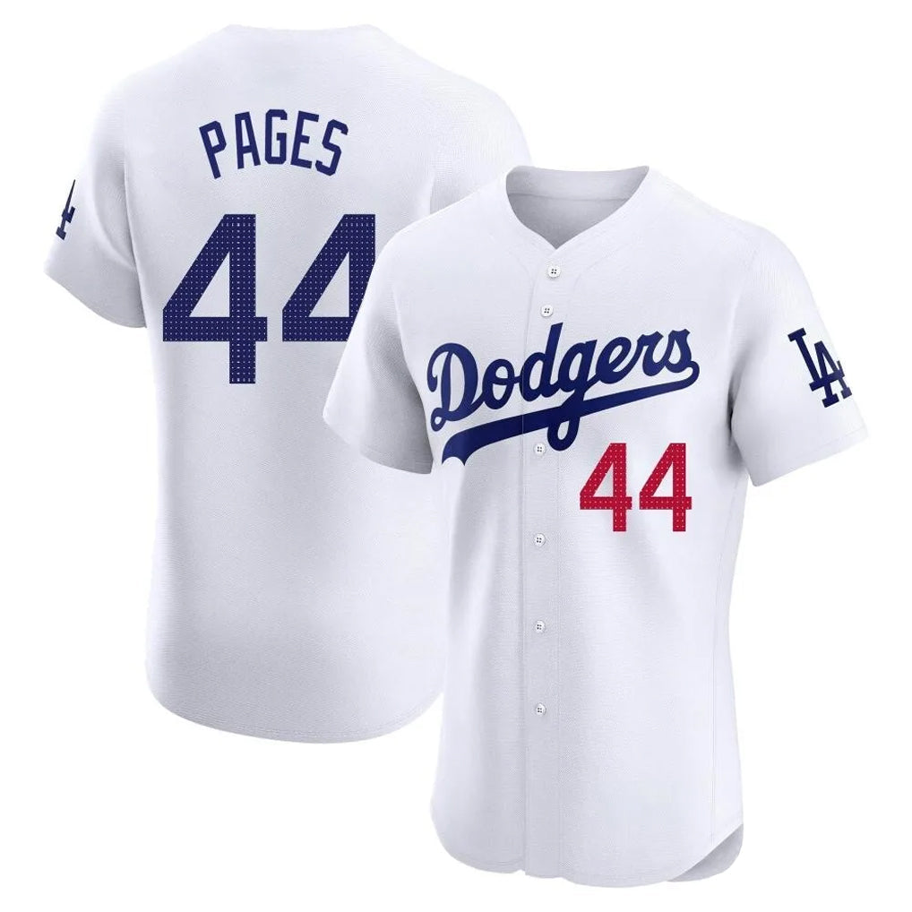 Yuxns LA.Dodgers #44 Andy Pages Player White Limited Elite Home Stitched Jerseys